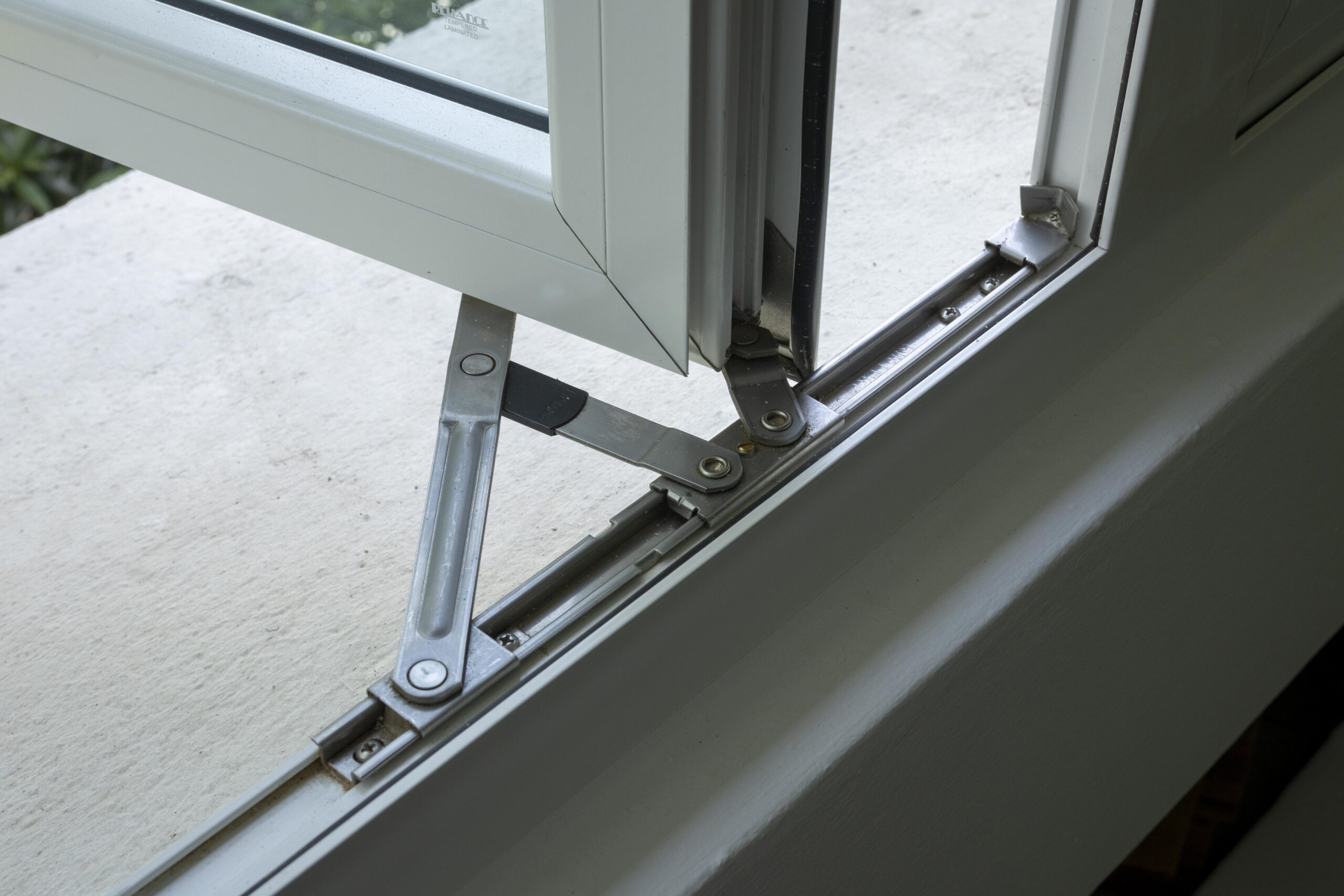 Detailed view of aluminium Euro profile with premium hardware and smooth finish