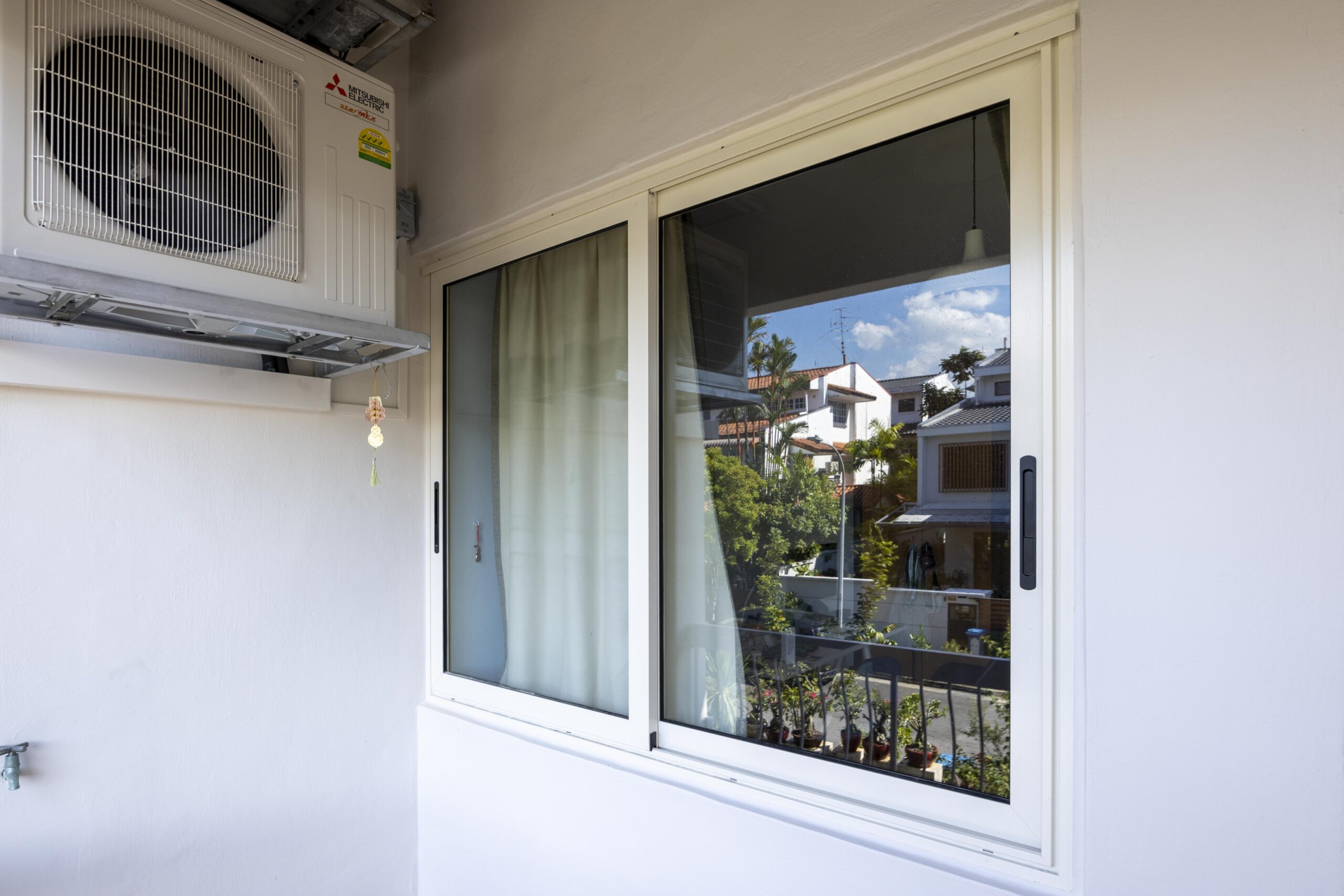 Premium Euro profile sliding window with Euro Grey glass offering strong rigidity and insulation.